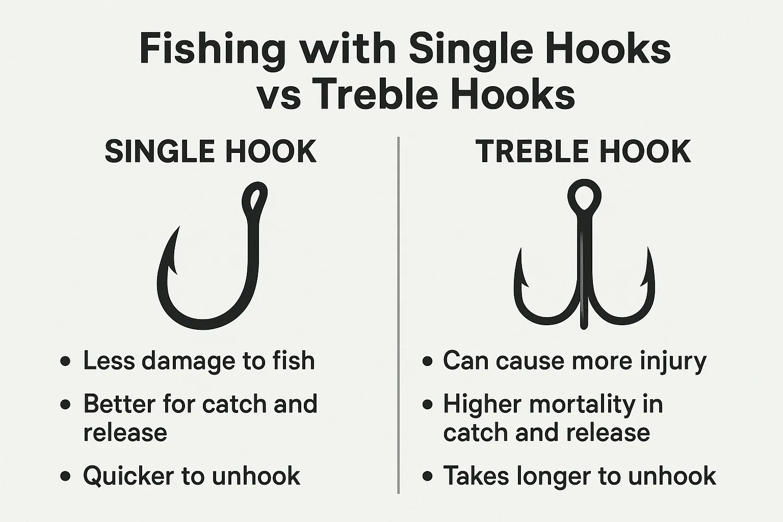 Acceptable hook types for fishing on Pleasant Lake